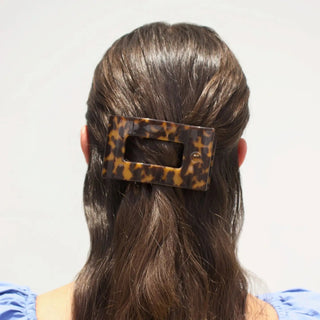 Tortoise Flat Rectangle Hair Clip