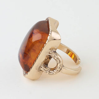 Tortoise Marble Stone Ring | Adjustable