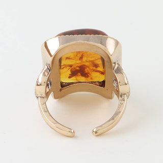Tortoise Marble Stone Ring | Adjustable