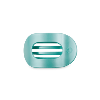 Totally Turquoise Small Round Flat Hair Clip