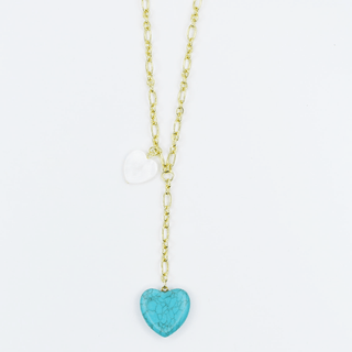 Turquoise heart-shaped pendant on a gold chain 