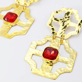 "Treasure Jewels" Stacey Earrings - Ruby