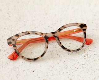 Tribeca Reading Glasses - Gray Tortoise/Coral