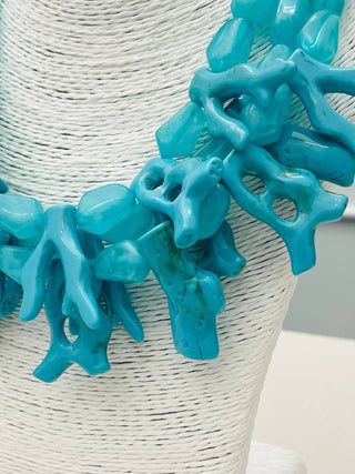 Triple-Row Branch Coral Statement Necklace
