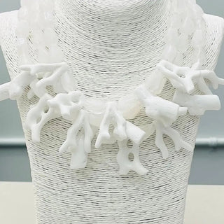 Triple-Row Branch Coral Statement Necklace