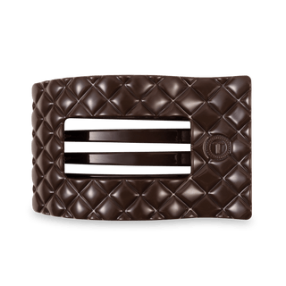 Truly Taupe Quilted Large Flat Rectangle Hair Clip