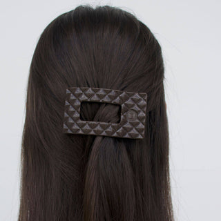 Truly Taupe Quilted Small Flat Rectangle Hair Clip