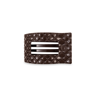 Truly Taupe Quilted Small Flat Rectangle Hair Clip