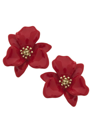 Valentina Enamel Flower Statement Earrings