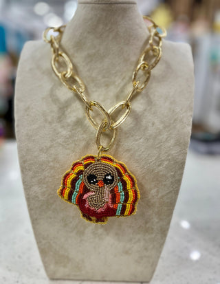 Velvet Turkey Pendant Necklaces