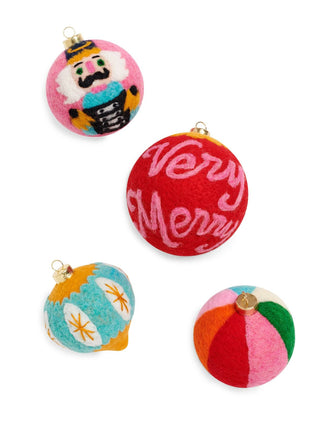 Set of colorful Christmas ornaments 