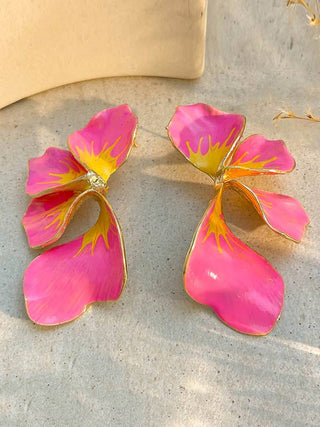 Vibrant Petal Oversized Floral Statement Earrings