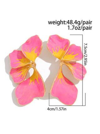 Vibrant Petal Oversized Floral Statement Earrings