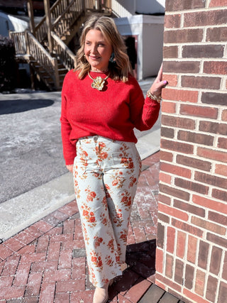 Vintage Rose Botanical High-Rise Pants