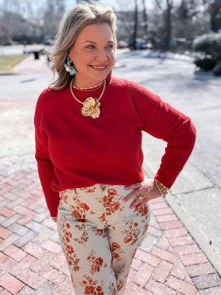 Vintage Rose Botanical High-Rise Pants