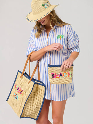 "VITAMIN SEA" Straw Tote