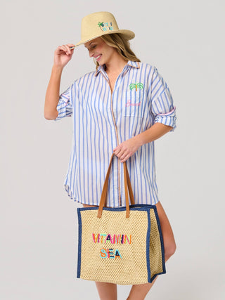 "VITAMIN SEA" Straw Tote