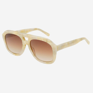 Voyager Oversized Aviator Sunglasses | Gray Pearl