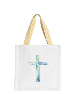 "Watercolor Cross" Petite Gift Tote