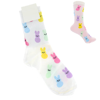 Easter peep bunny crew socks.
