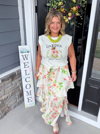 Whimsical Garden Embroidered Top