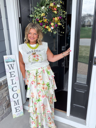 Whimsical Garden Embroidered Top