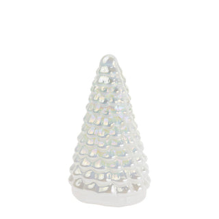 White Shimmer Glass Christmas Trees