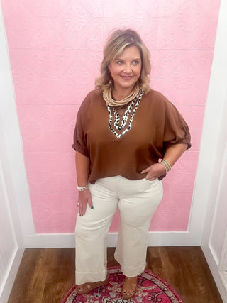 Wild At Brunch Blouse | Caramel