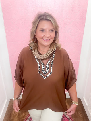 Wild At Brunch Blouse | Caramel