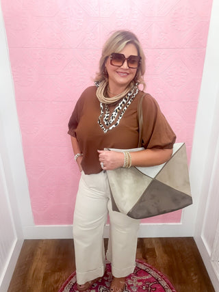 Wild At Brunch Blouse | Caramel