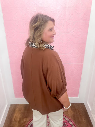 Wild At Brunch Blouse | Caramel