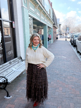 Wild Heart Tiered Mesh Maxi Skirt