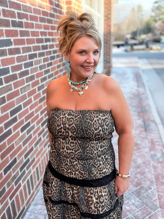 Wild Side Strapless Midi Dress