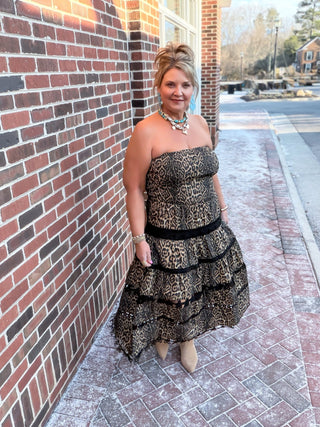 Wild Side Strapless Midi Dress