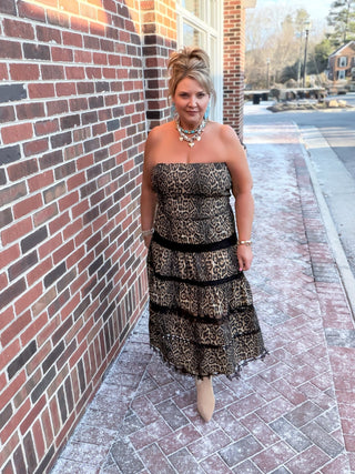 Wild Side Strapless Midi Dress