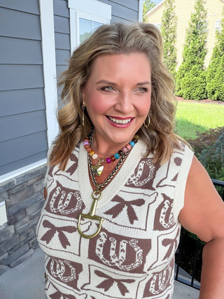 Wild West Bow & Horseshoe Knit Tank