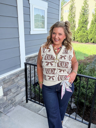 Wild West Bow & Horseshoe Knit Tank