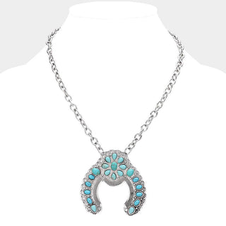 Wild West Turquoise Horseshoe Statement Necklace