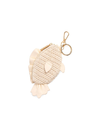Woven fish-shaped bag charm/keychain.
