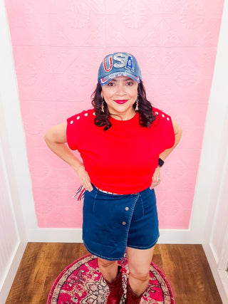 Wrap It Right Denim Skort