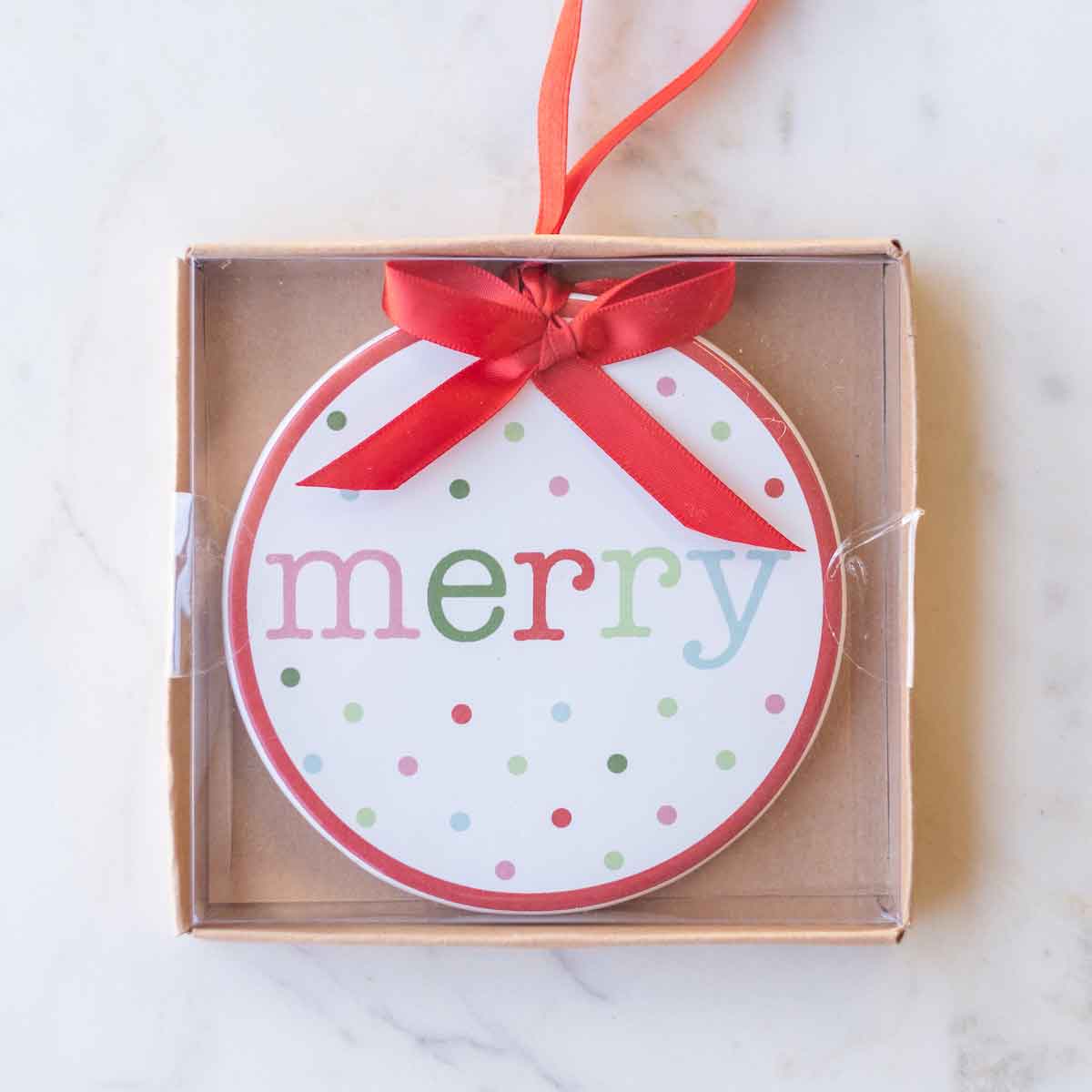 Merry Polka Dot Ornament