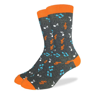 Orange Music Notes Socks