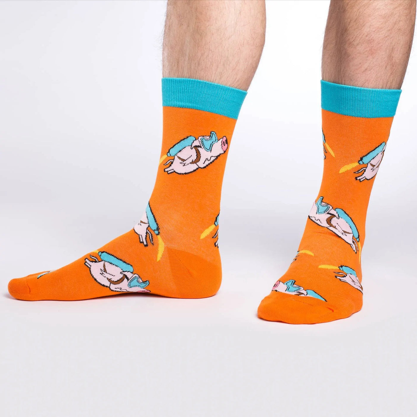 Orange Flying Pigs Men Socks