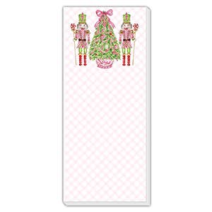 Pink Peppermint Nutcrackers Christmas Tree Skinny Notepad