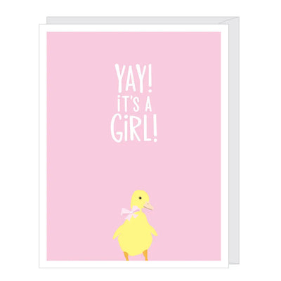Duckling Girl New Baby Card
