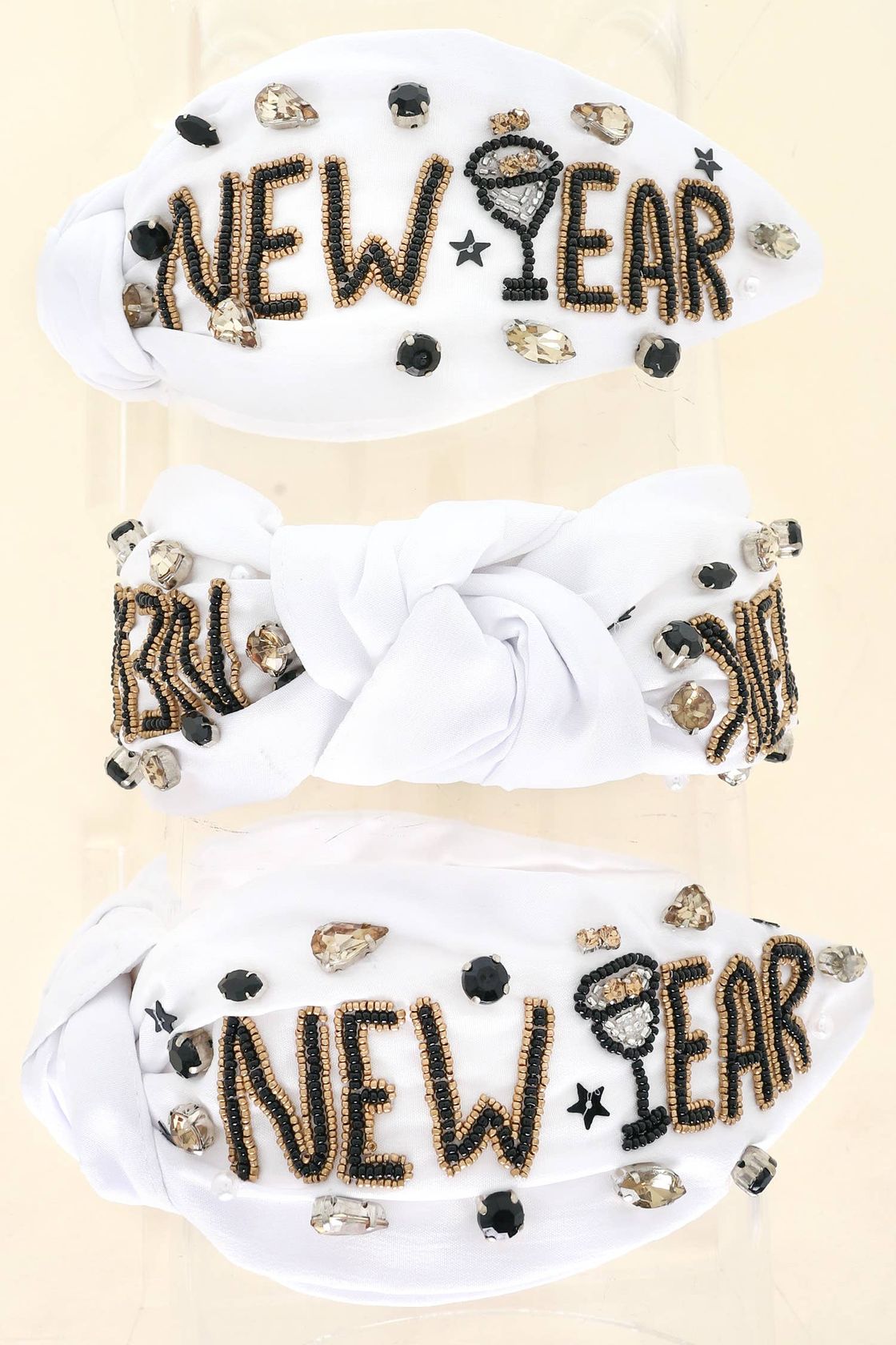 New Year's Eve Toast Crystal Beaded Headband