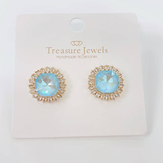 "Treasure Jewels" Light Blue Radiance Stud Earrings