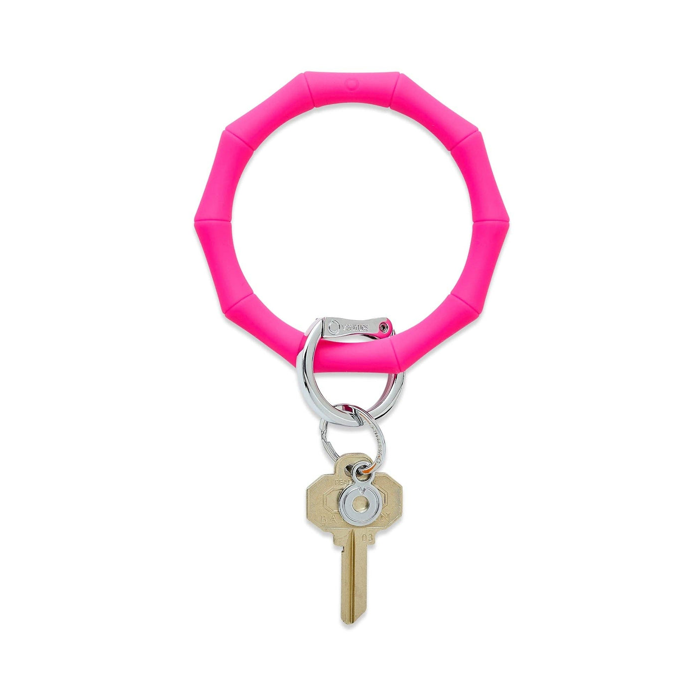 Silicone Big O® Key Ring - Tickled Pink Bamboo