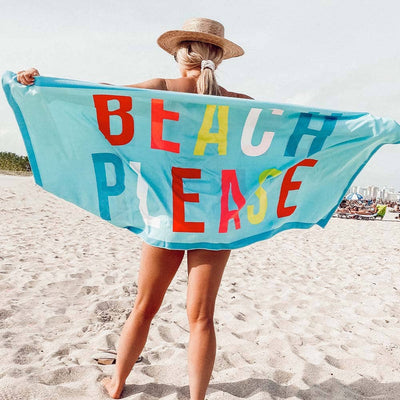 "Beach Please" Quick Dry Beach Towel