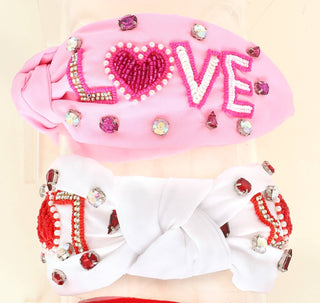 Valentines Day Top Knotted Embellished Headband